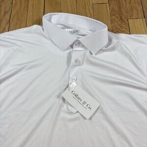 NWT Collars and Co Men’s Size 2XL Featherweight Dress Collar Polo Shirt White